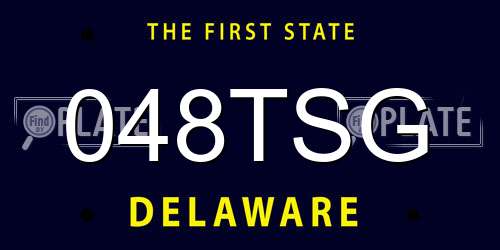 048TSG Delaware License Plate