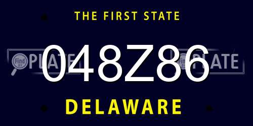 048Z86 Delaware License Plate