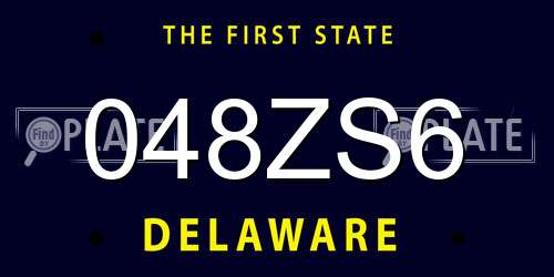 048ZS6 Delaware License Plate