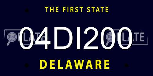 04DI200 Delaware License Plate