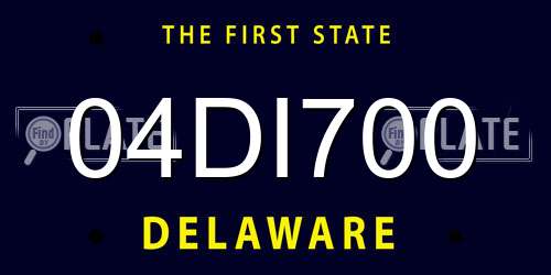 04DI700 Delaware License Plate