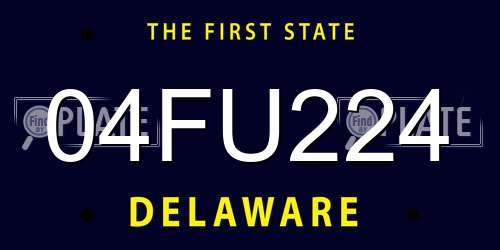04FU224 Delaware License Plate