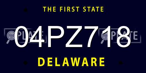 04PZ718 Delaware License Plate