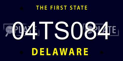 04TS084 Delaware License Plate