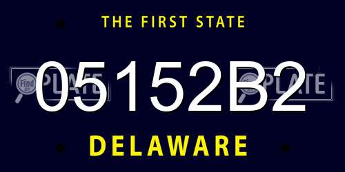 05152B2 Delaware License Plate