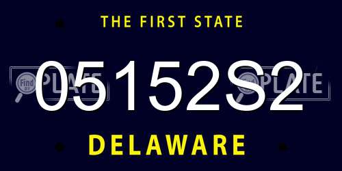 05152S2 Delaware License Plate