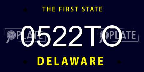 0522TO Delaware License Plate