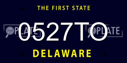 0527TO Delaware License Plate
