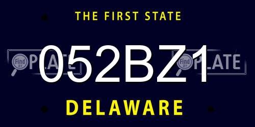 052BZ1 Delaware License Plate