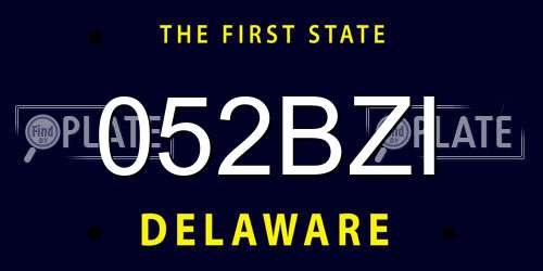 052BZI Delaware License Plate