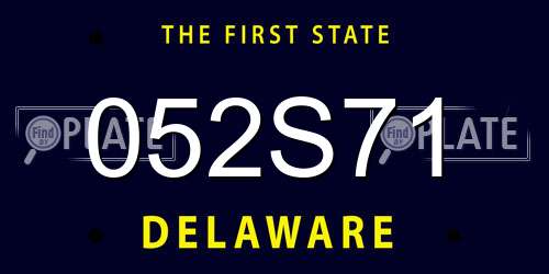 052S71 Delaware License Plate