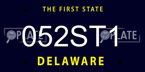 052ST1 Delaware License Plate