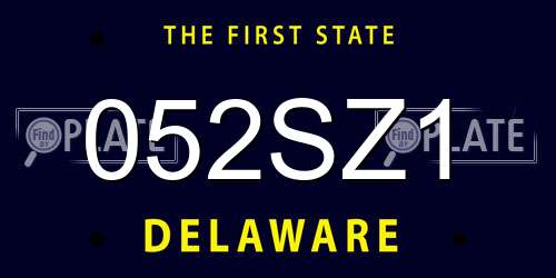 052SZ1 Delaware License Plate