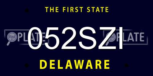 052SZI Delaware License Plate