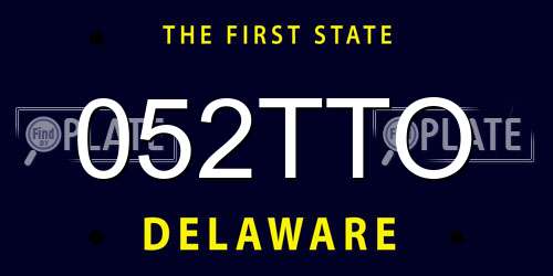 052TTO Delaware License Plate