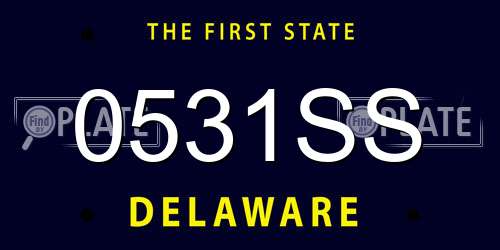 0531SS Delaware License Plate