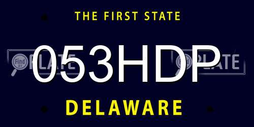 053HDP Delaware License Plate