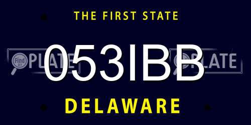 053IBB Delaware License Plate