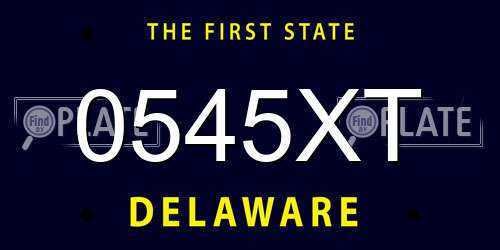 0545XT Delaware License Plate