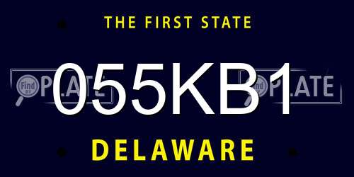 055KB1 Delaware License Plate