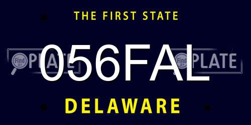 056FAL Delaware License Plate