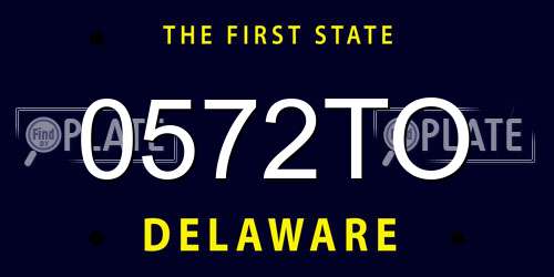 0572TO Delaware License Plate