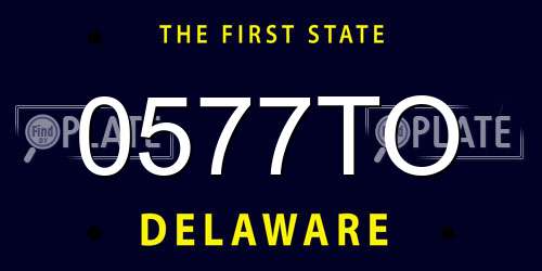 0577TO Delaware License Plate