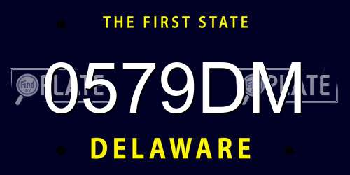 0579DM Delaware License Plate