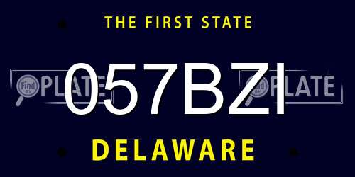 057BZI Delaware License Plate