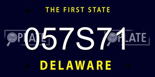 057S71 Delaware License Plate