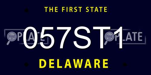057ST1 Delaware License Plate