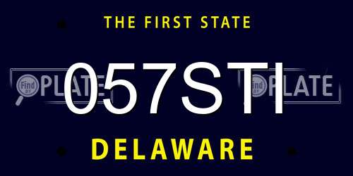 057STI Delaware License Plate