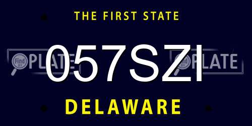 057SZI Delaware License Plate