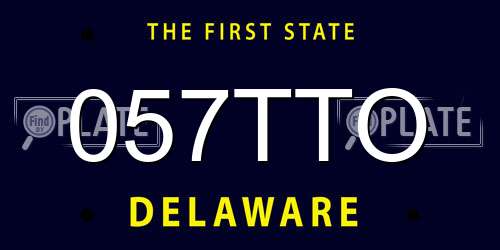 057TTO Delaware License Plate