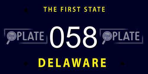 058 Delaware License Plate