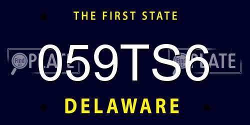 059TS6 Delaware License Plate