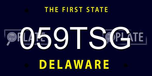059TSG Delaware License Plate