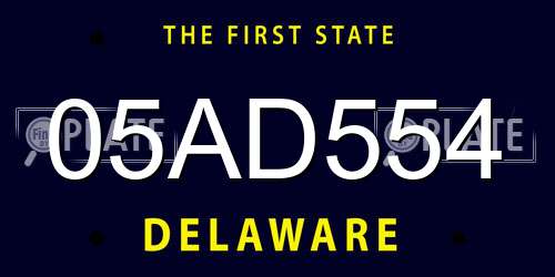 05AD554 Delaware License Plate