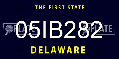 05IB282 Delaware License Plate