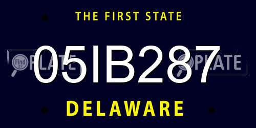 05IB287 Delaware License Plate