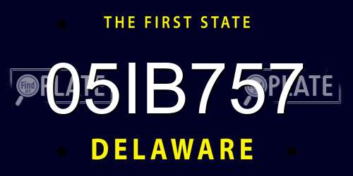 05IB757 Delaware License Plate