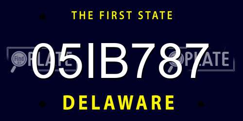 05IB787 Delaware License Plate