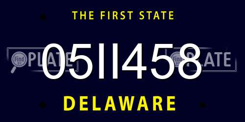 05II458 Delaware License Plate