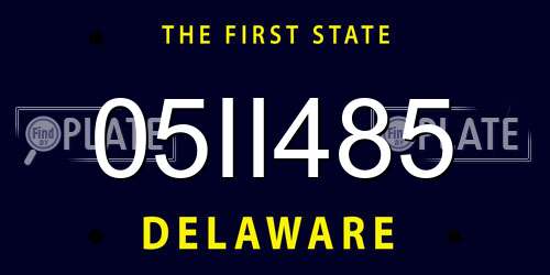 05II485 Delaware License Plate