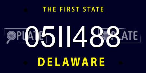 05II488 Delaware License Plate
