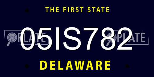 05IS782 Delaware License Plate