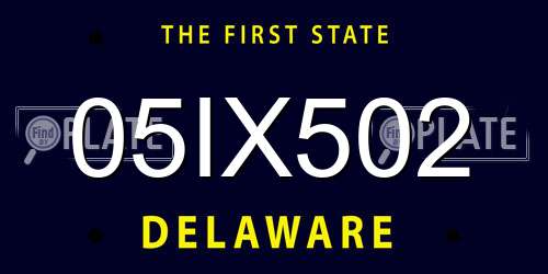 05IX502 Delaware License Plate