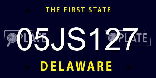 05JS127 Delaware License Plate