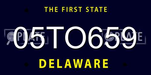 05TO659 Delaware License Plate
