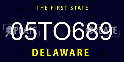05TO689 Delaware License Plate